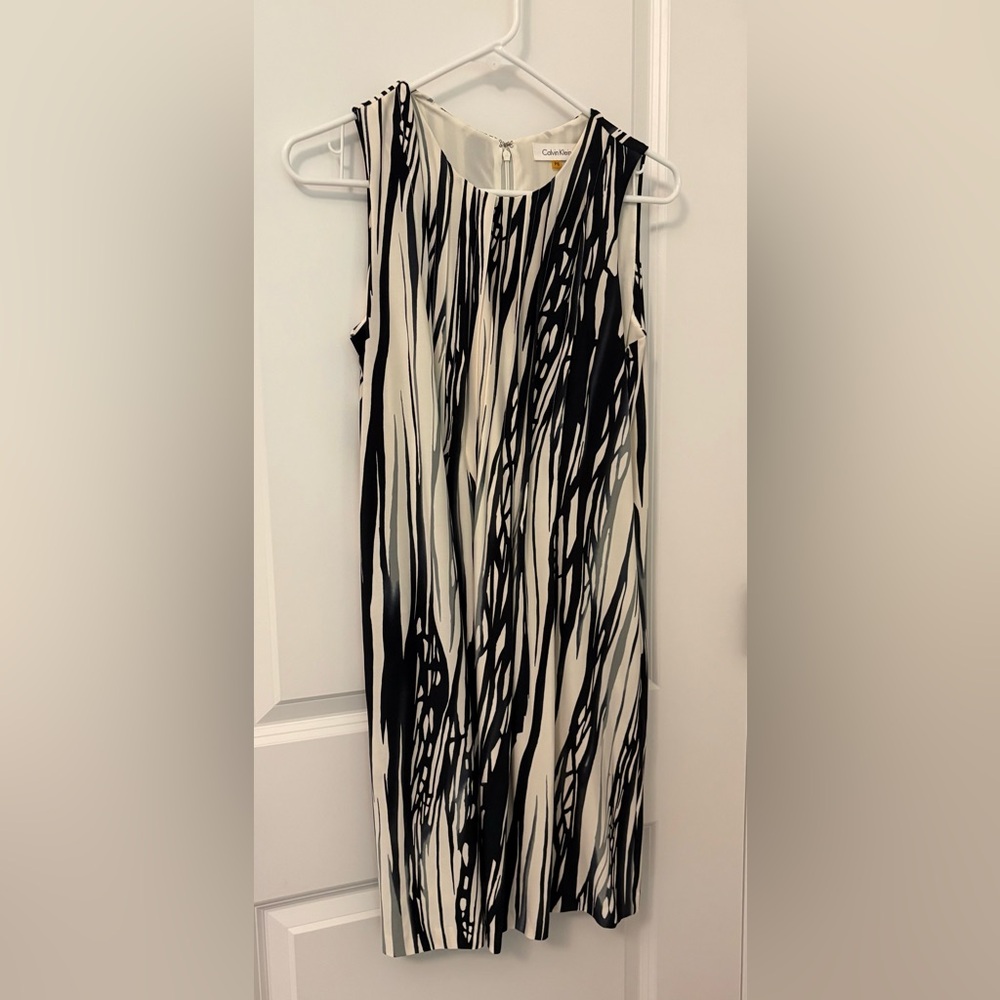 Calvin Klein Dress Size S Monochrome Black & White Sleeveless Dress